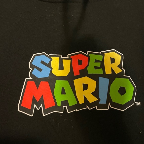 Super Mario Brothers Men’s Black Pullover Sweatshirt Hoodie Size Large - Picture 5 of 6